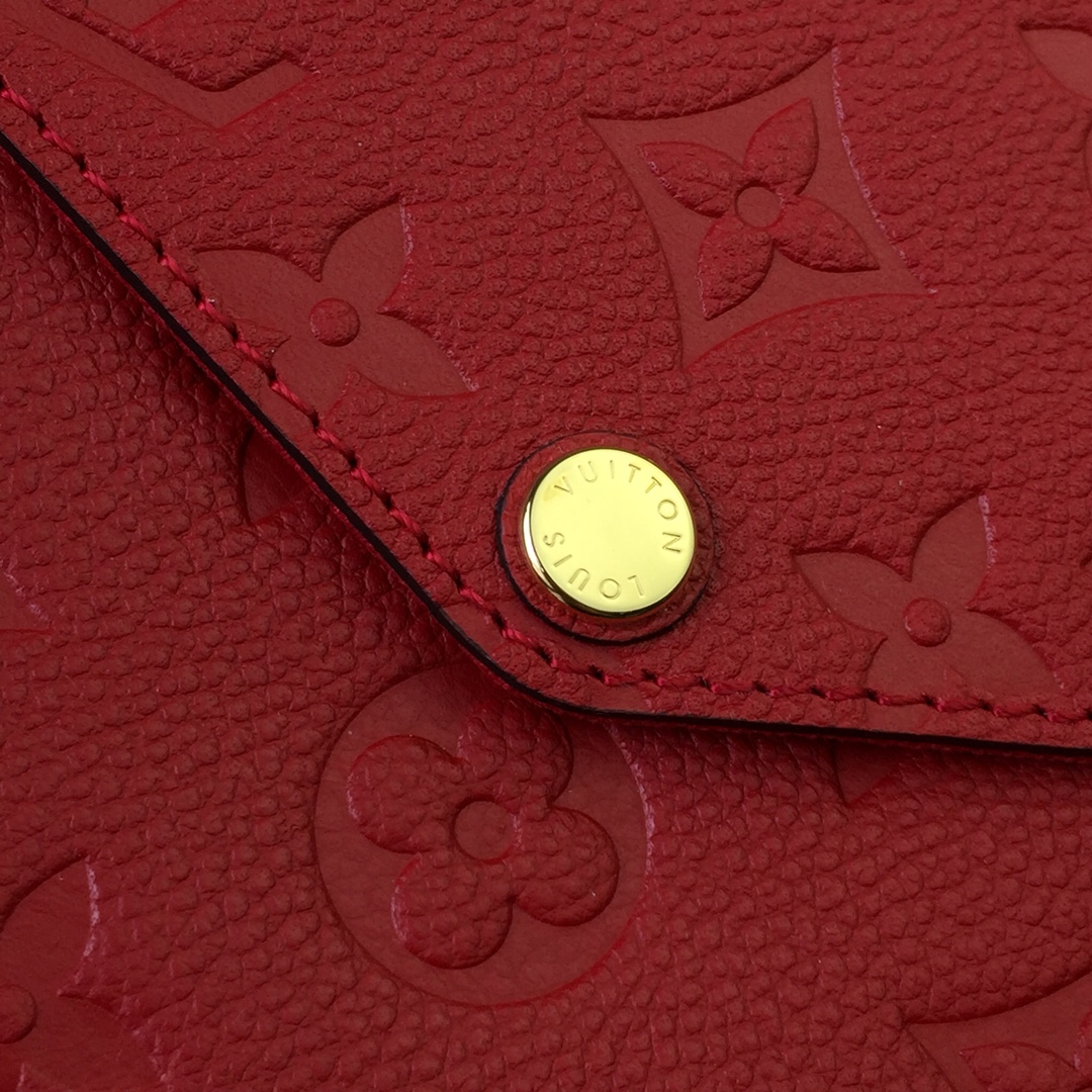 Louis Vuitton FELICIE POCHETTE Handbag Monogram Empreinte M63700 Scarlet Red